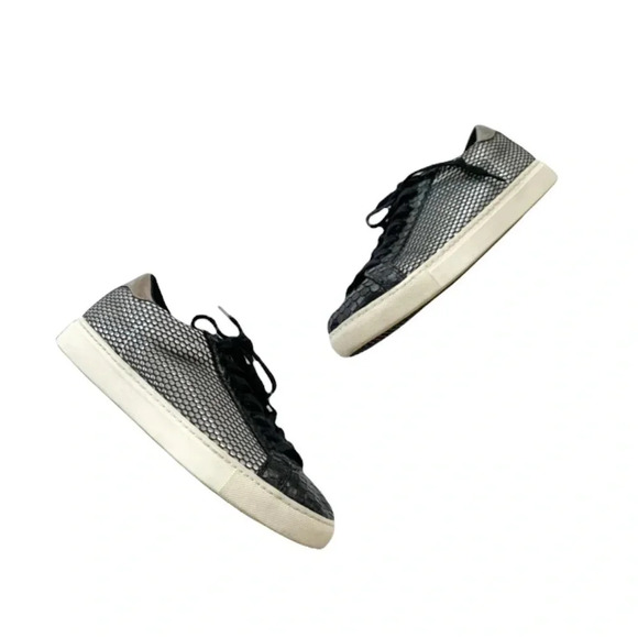 STEVE MADDEN Peyton Glitter and Snakeskin Sneaker Black 7.5 WORN ONCE - Picture 3 of 10